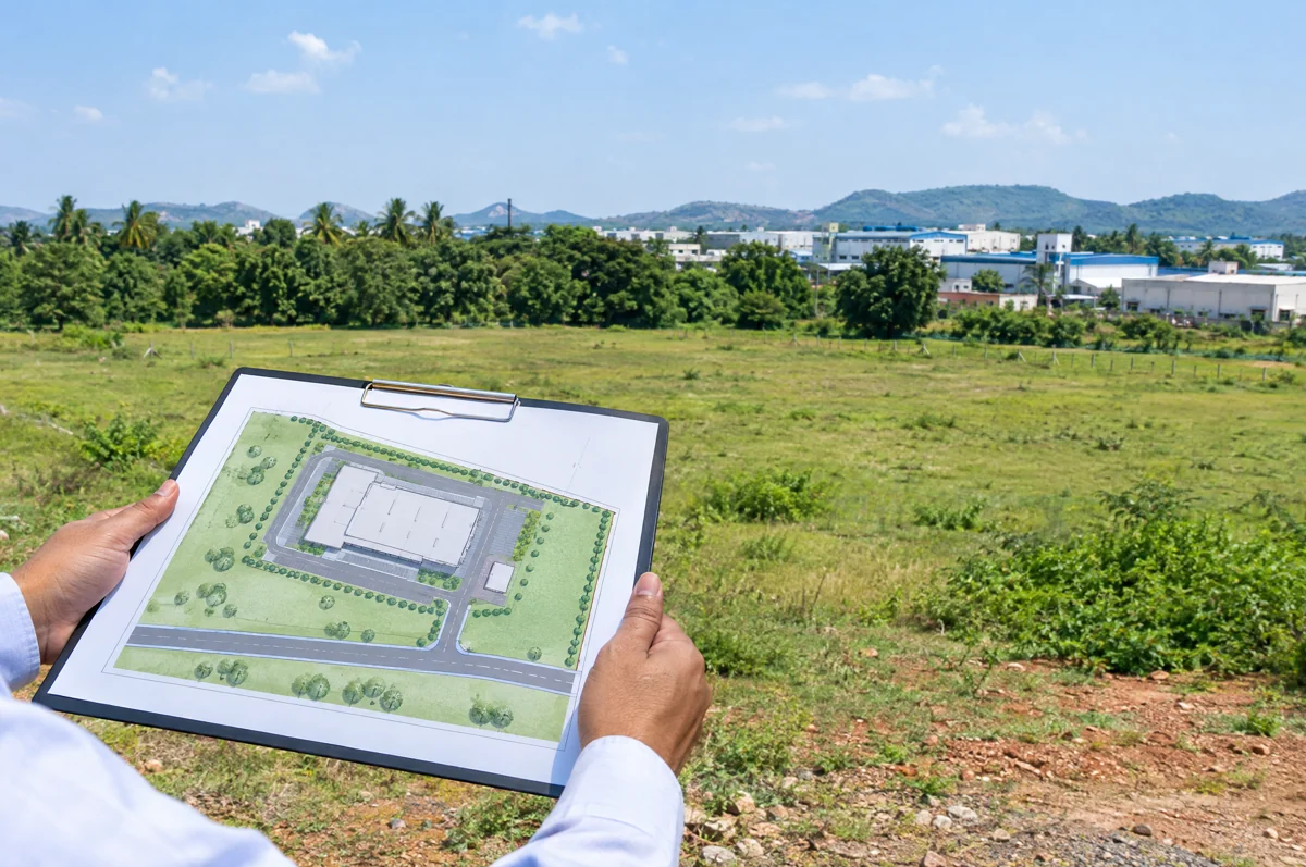 Illustration of a proposed site plan and land-use assessment