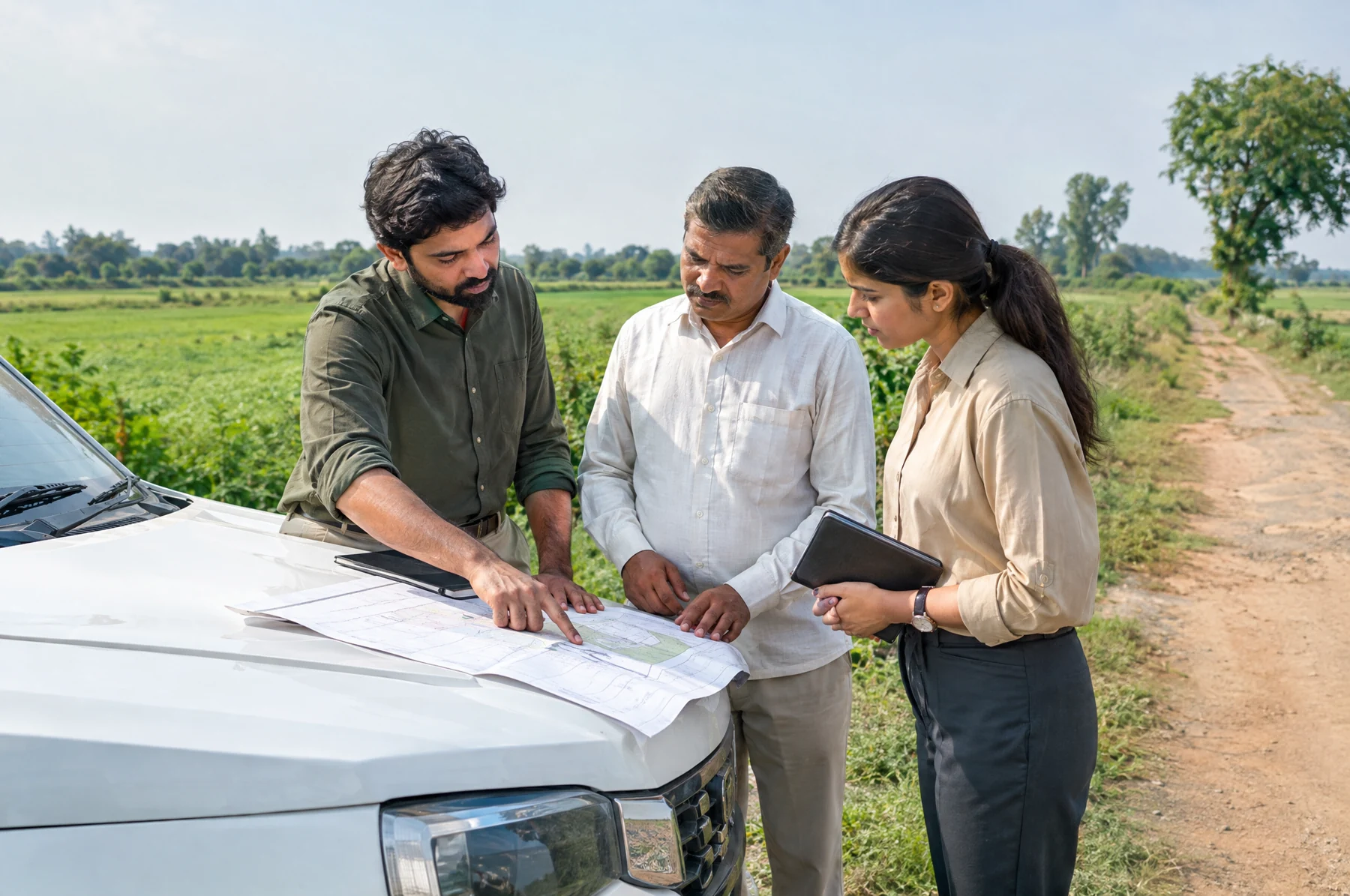 Illustration of landowner and project team coordination