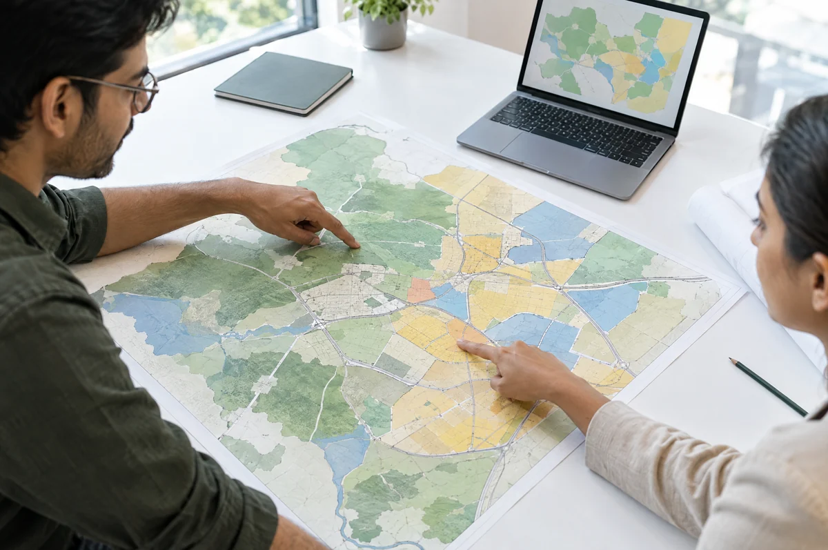 Illustration of a land-use planning discussion
